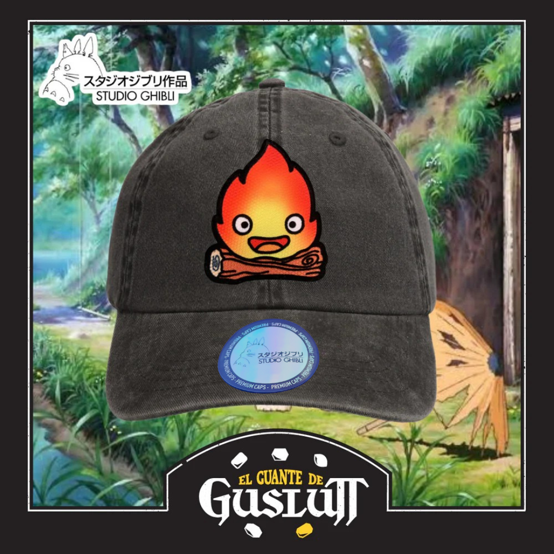 Gorra Studio Ghibli Howl’s moving castle “Calcifer” Gris Vintage