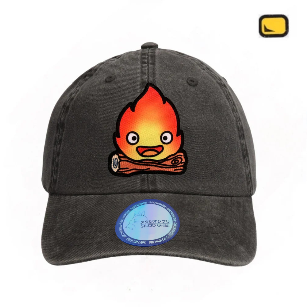 Gorra Studio Ghibli Howl’s moving castle “Calcifer” Gris Vintage