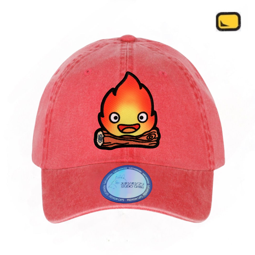 Gorra Studio Ghibli Howl’s moving castle “Calcifer” Roja Vintage
