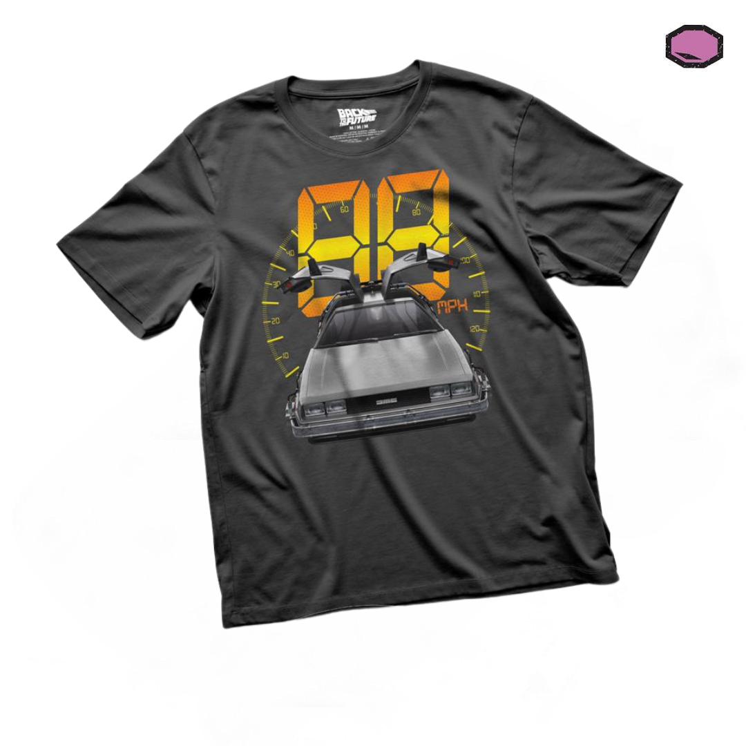 Playera Back to the Future Delorean 88 Millas por hora Negra