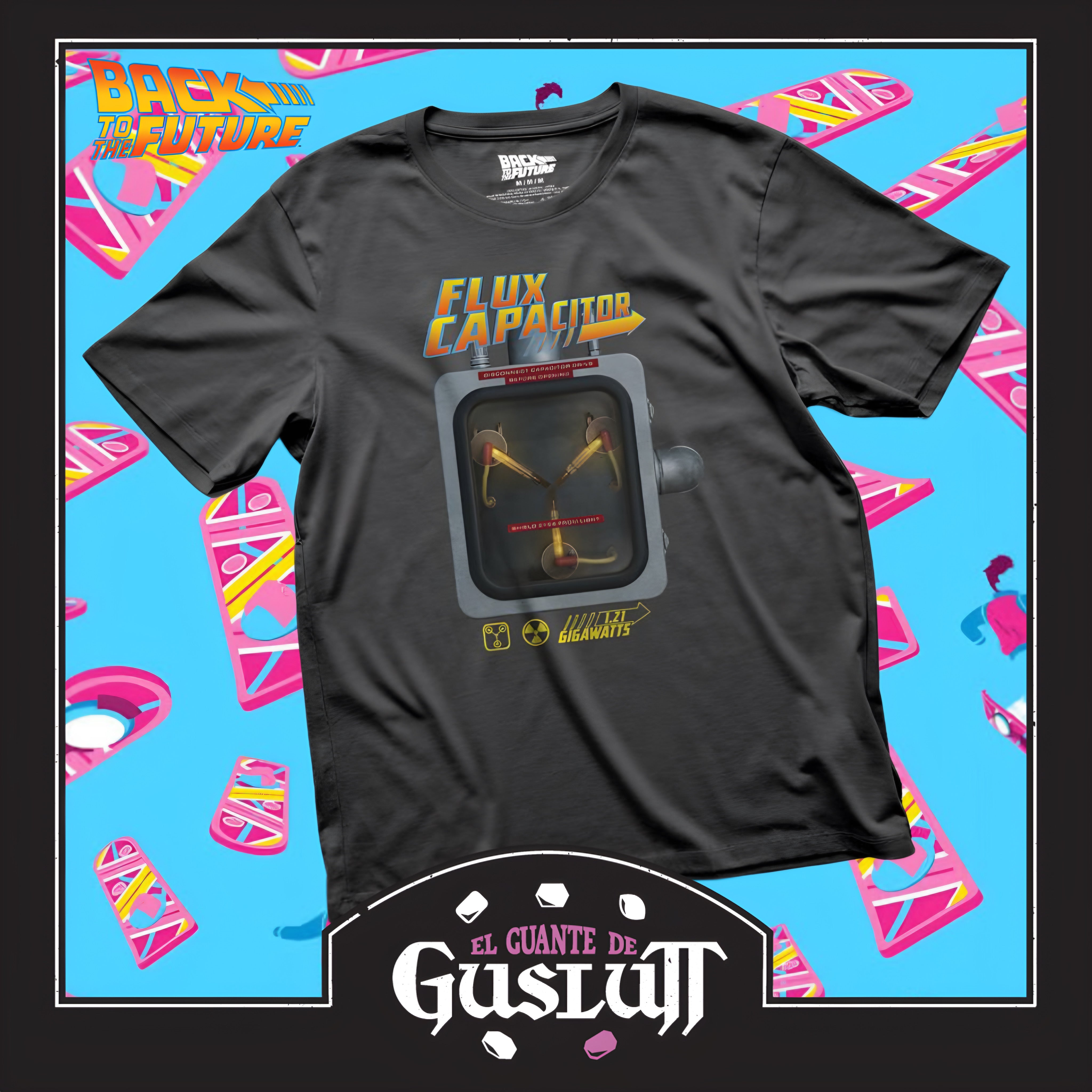 Playera Back to the Future Condensador de Flujo Negra