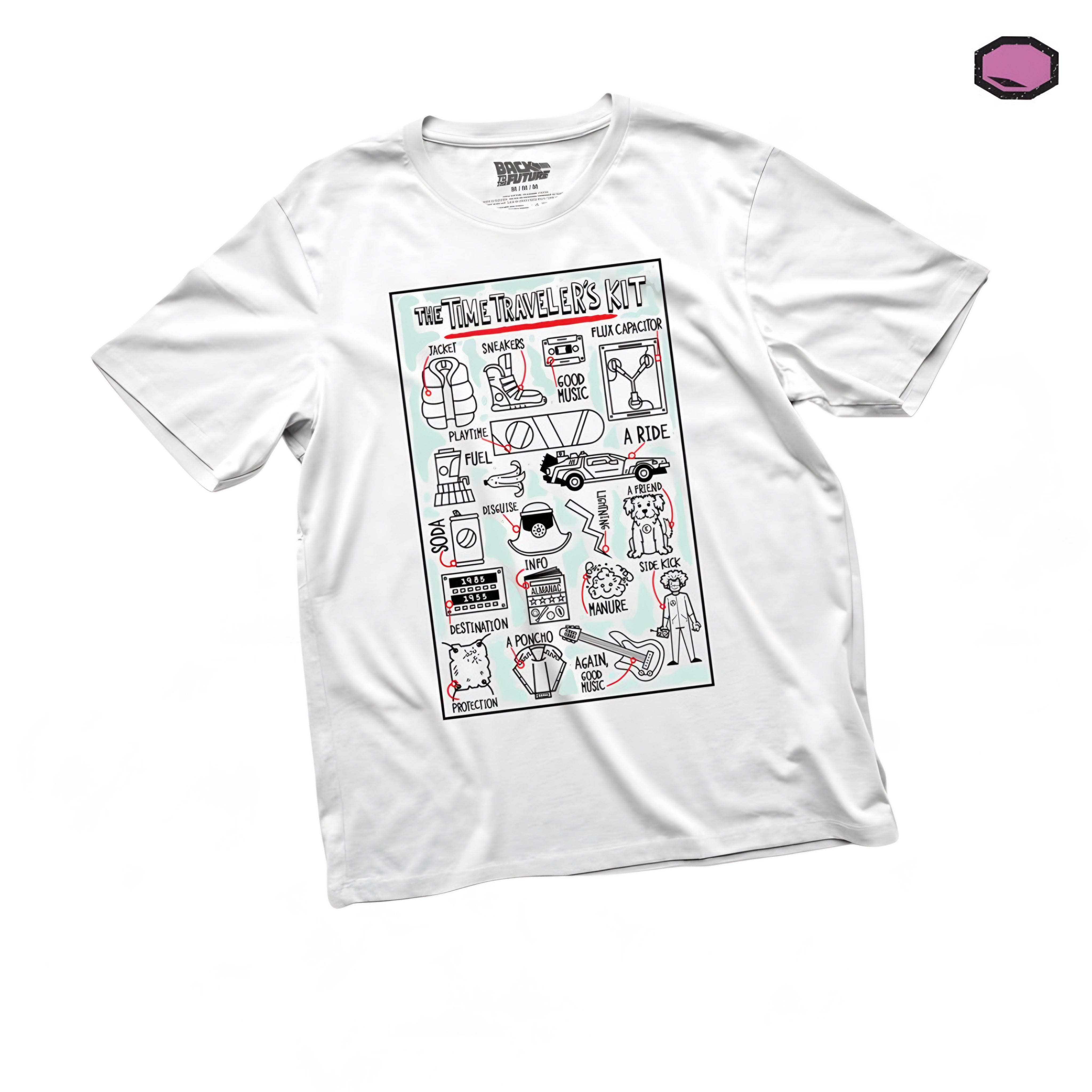 Playera Back to the Future Kit Viajero del Tiempo Blanca