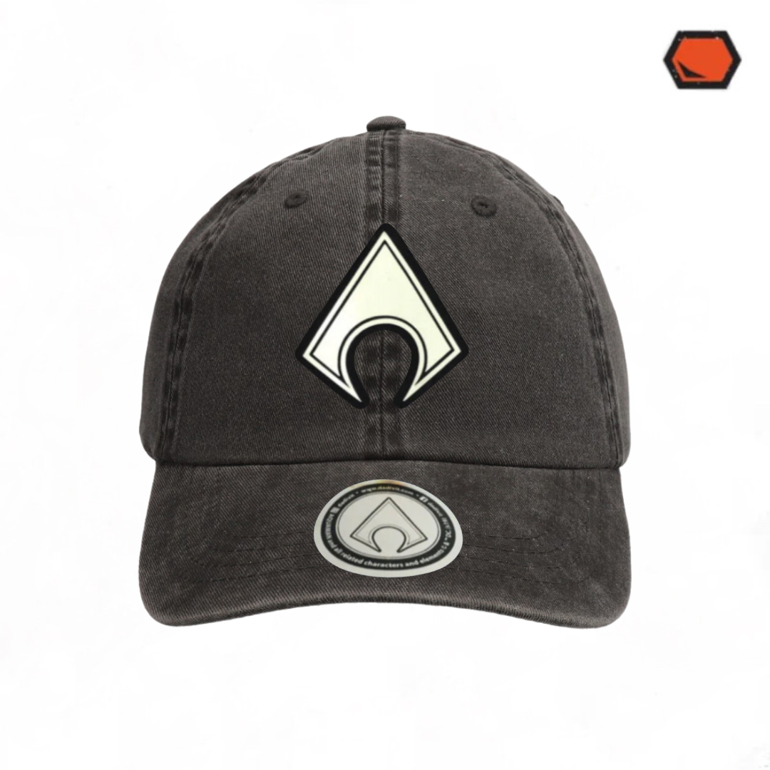 Gorra DC Comics Aquaman Logo con efecto de brillo en la oscuridad Gris Tipo Deslavada