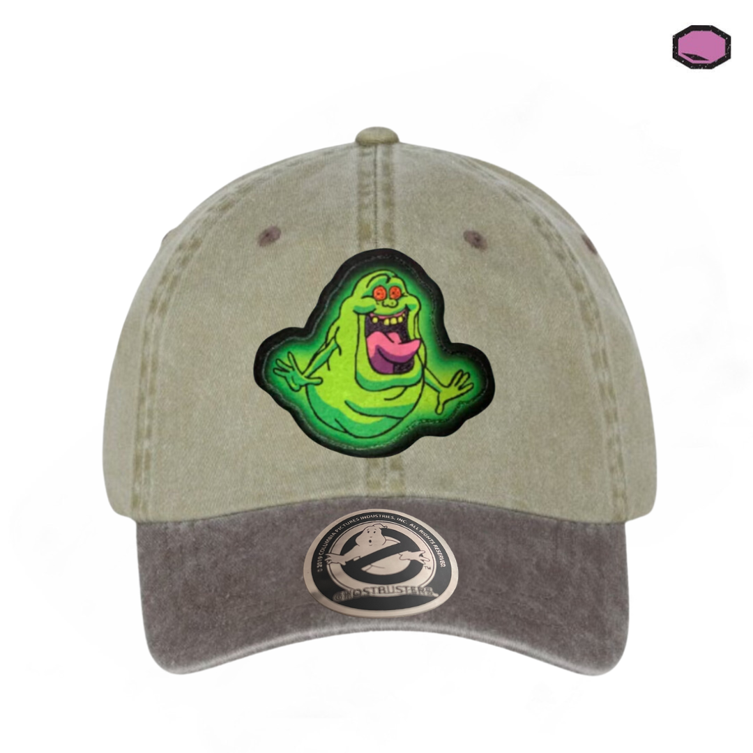 Gorra Los Cazafantasmas Slimer Beige/Café Tipo Deslavada