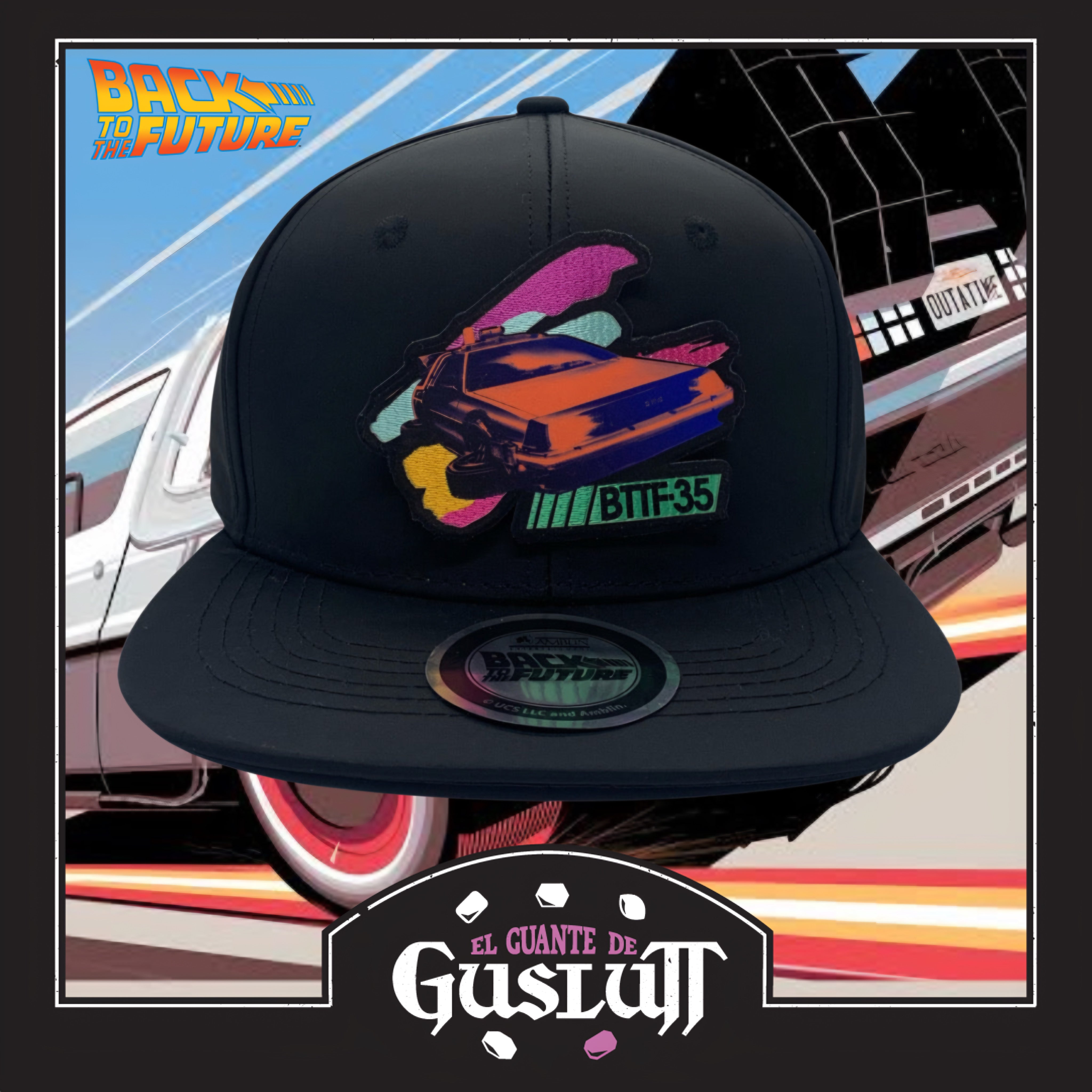 Gorra Back to the Future Delorean Edición 35 Aniversario Snapback Negra