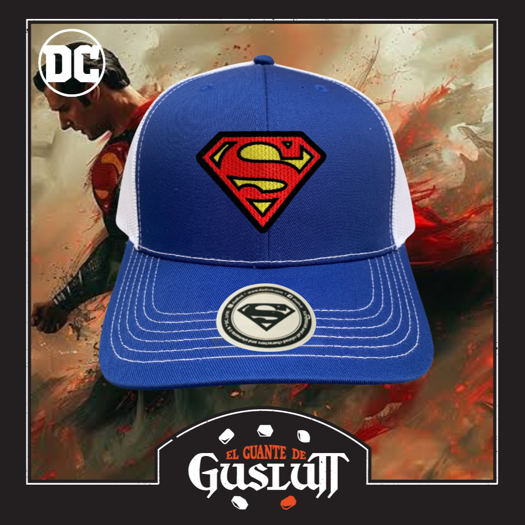 Gorra DC Comics Superman Logo Clásico Azul/Blanca Tipo Trucker Premium