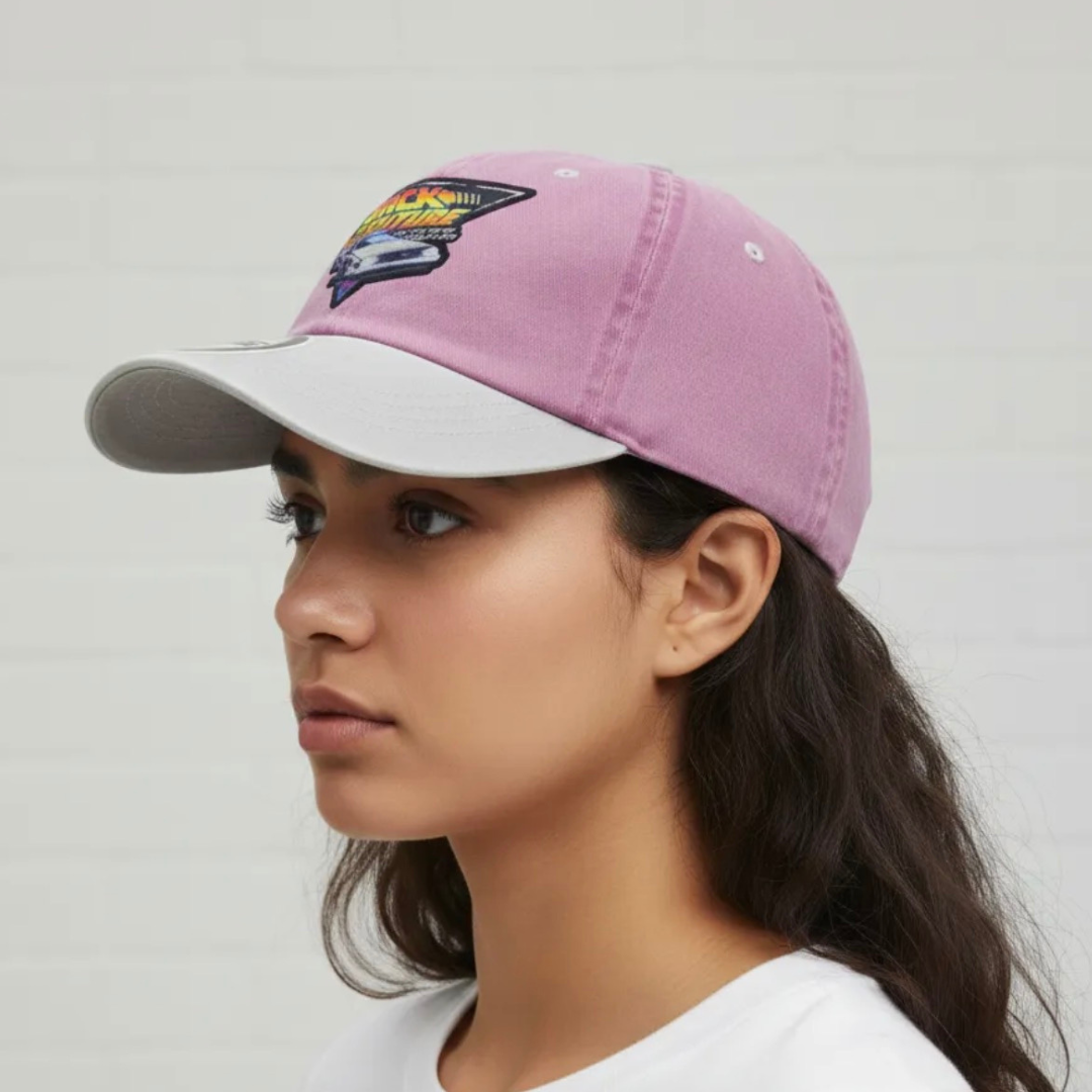 Gorra Back to the Future Outatime Tour 85 Uva/Beige Tipo Deslavada