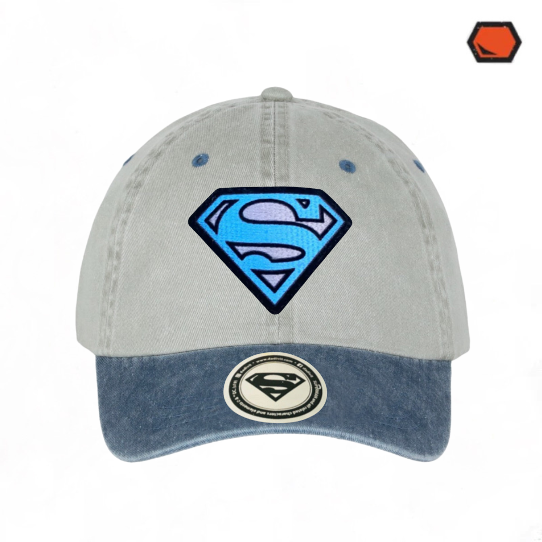 Gorra DC Comics Superman Logo Azul Beige/Azul Tipo Deslavada