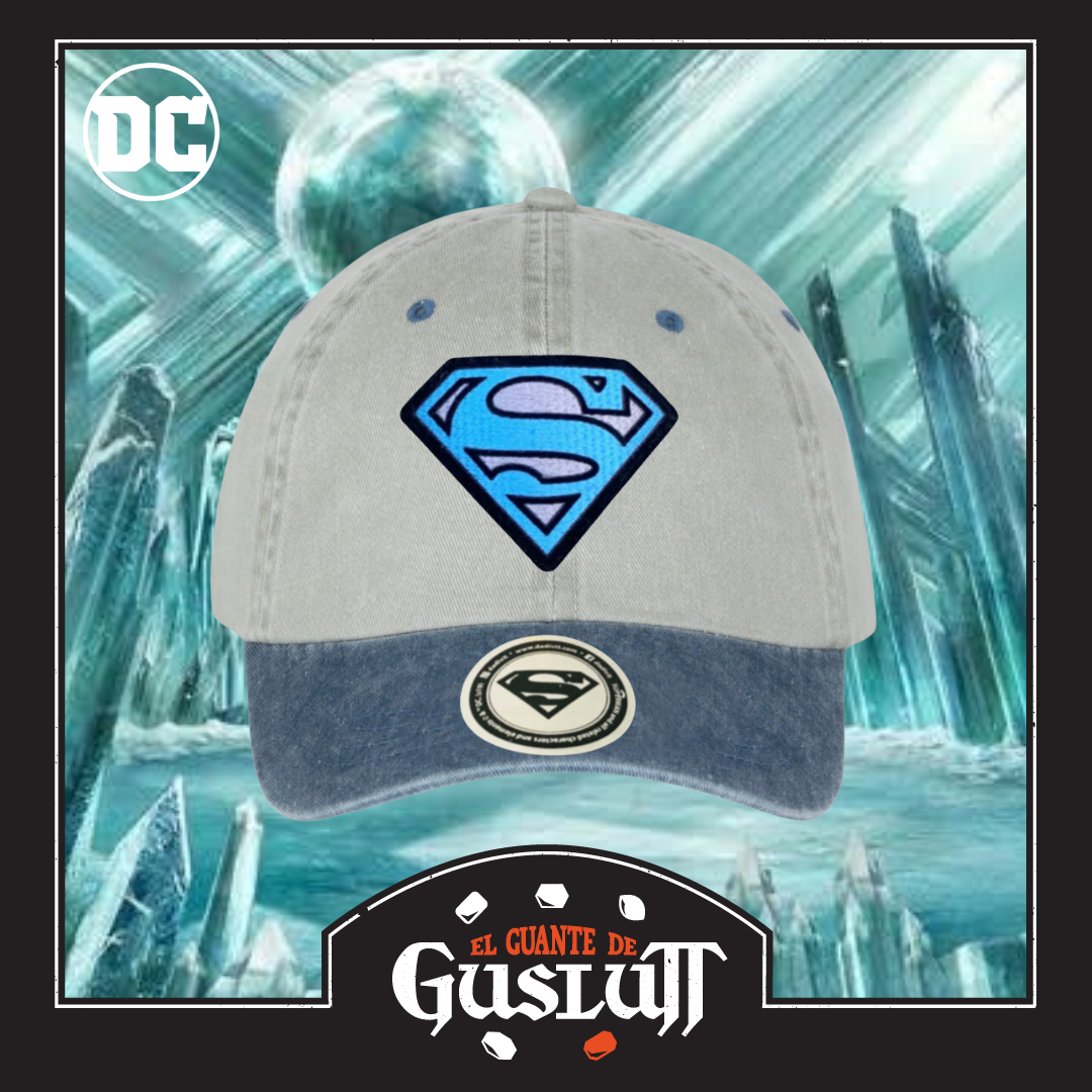 Gorra DC Comics Superman Logo Azul Beige/Azul Tipo Deslavada