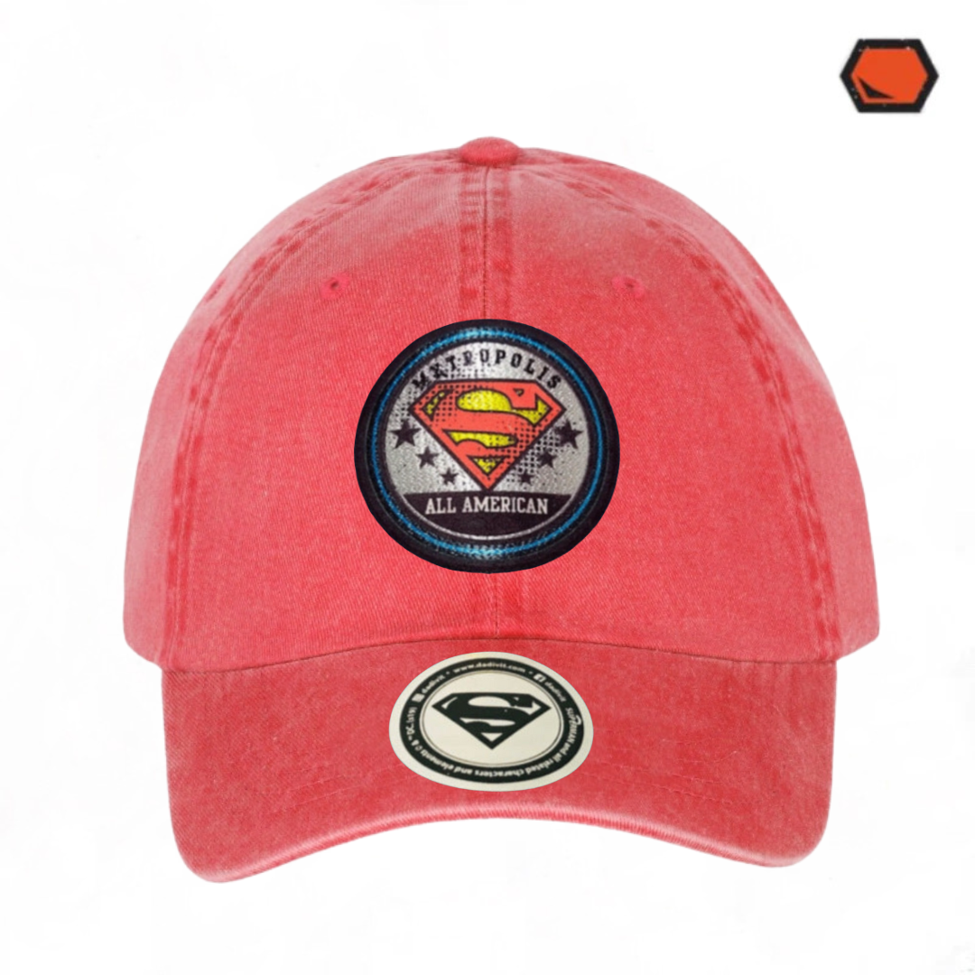 Gorra DC Comics Superman Metropolis All American Roja Tipo Deslavada