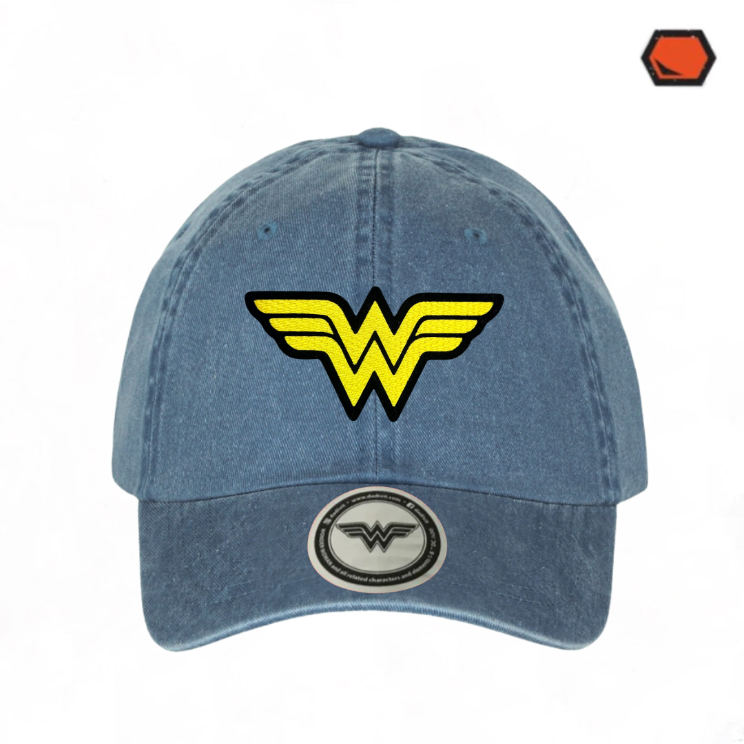 Gorra DC Comics Wonder Woman Logo Clásico Azul Tipo Deslavada