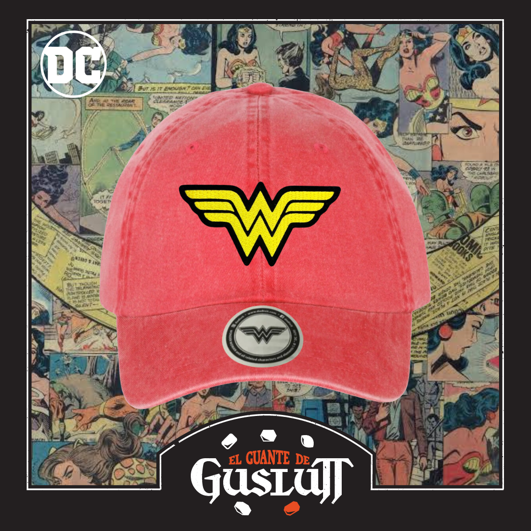 Gorra DC Comics Wonder Woman Logo Clásico Coral Tipo Deslavada
