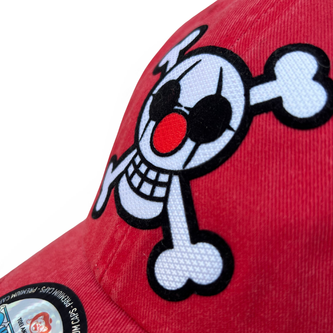 Gorra One Piece Bandera Buggy El Payaso Estrella Roja Tipo Deslavada