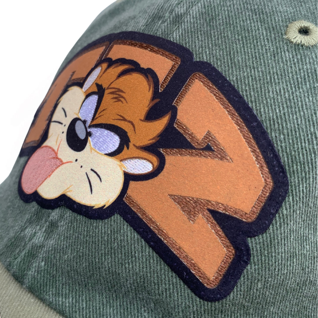 Gorra Looney Tunes Taz Verde/Beige Tipo Deslavada