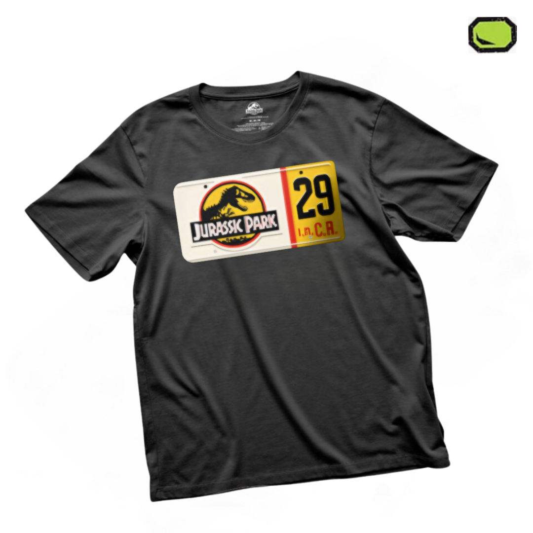 Playera Jurassic Park Isla Nublar Placa 29 Negra