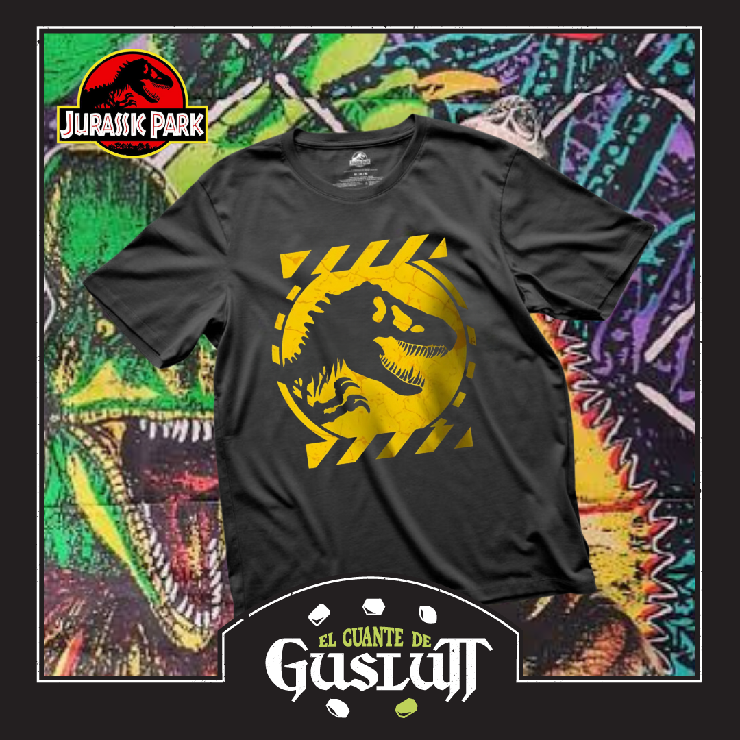 Playera Jurassic World Señal T-Rex Negra