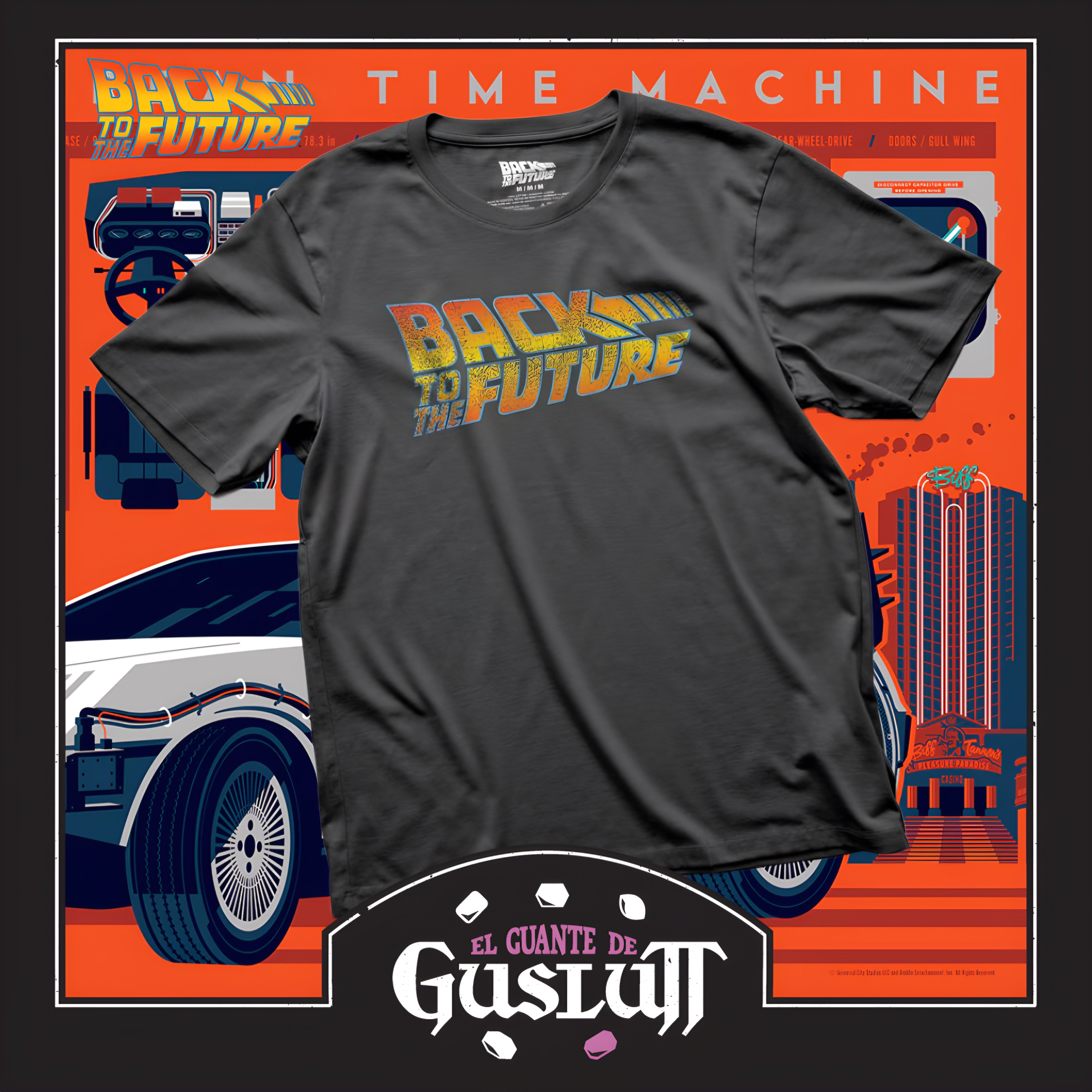 Playera Back to the Future Logo Clásico Negra