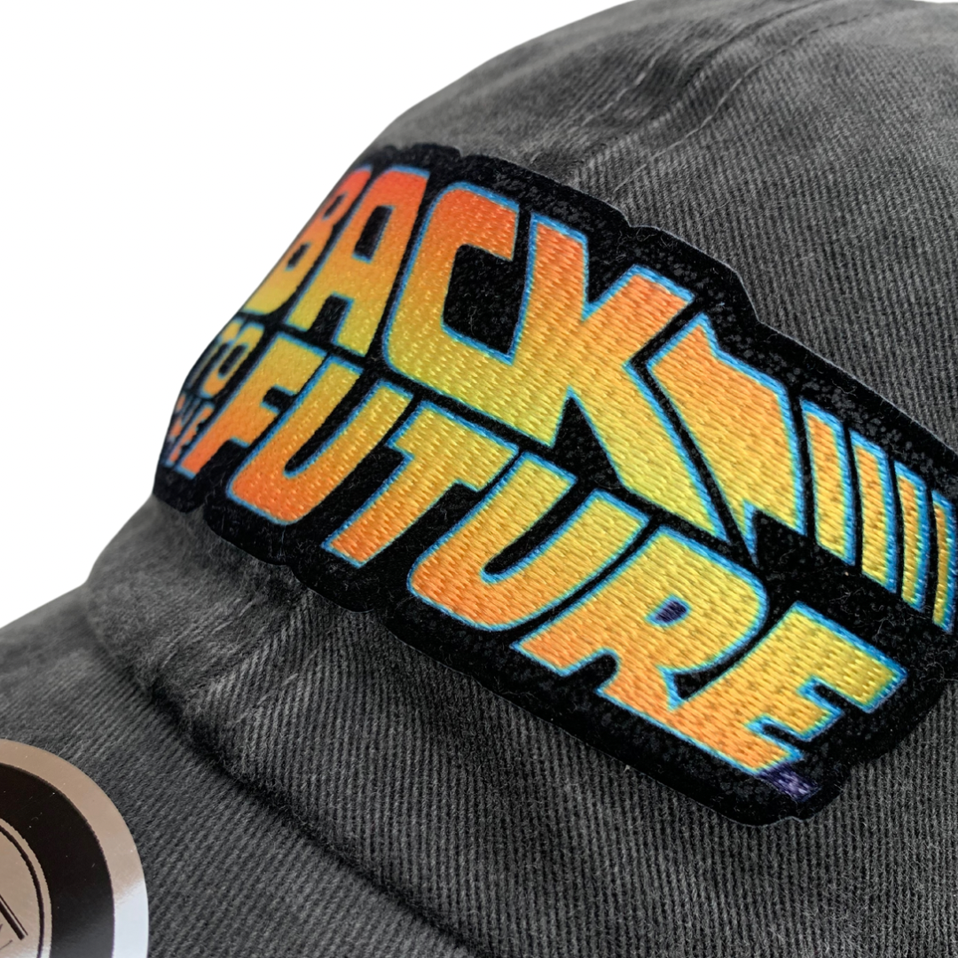 Gorra Back to the Future Logo Clásico Gris Tipo Deslavada
