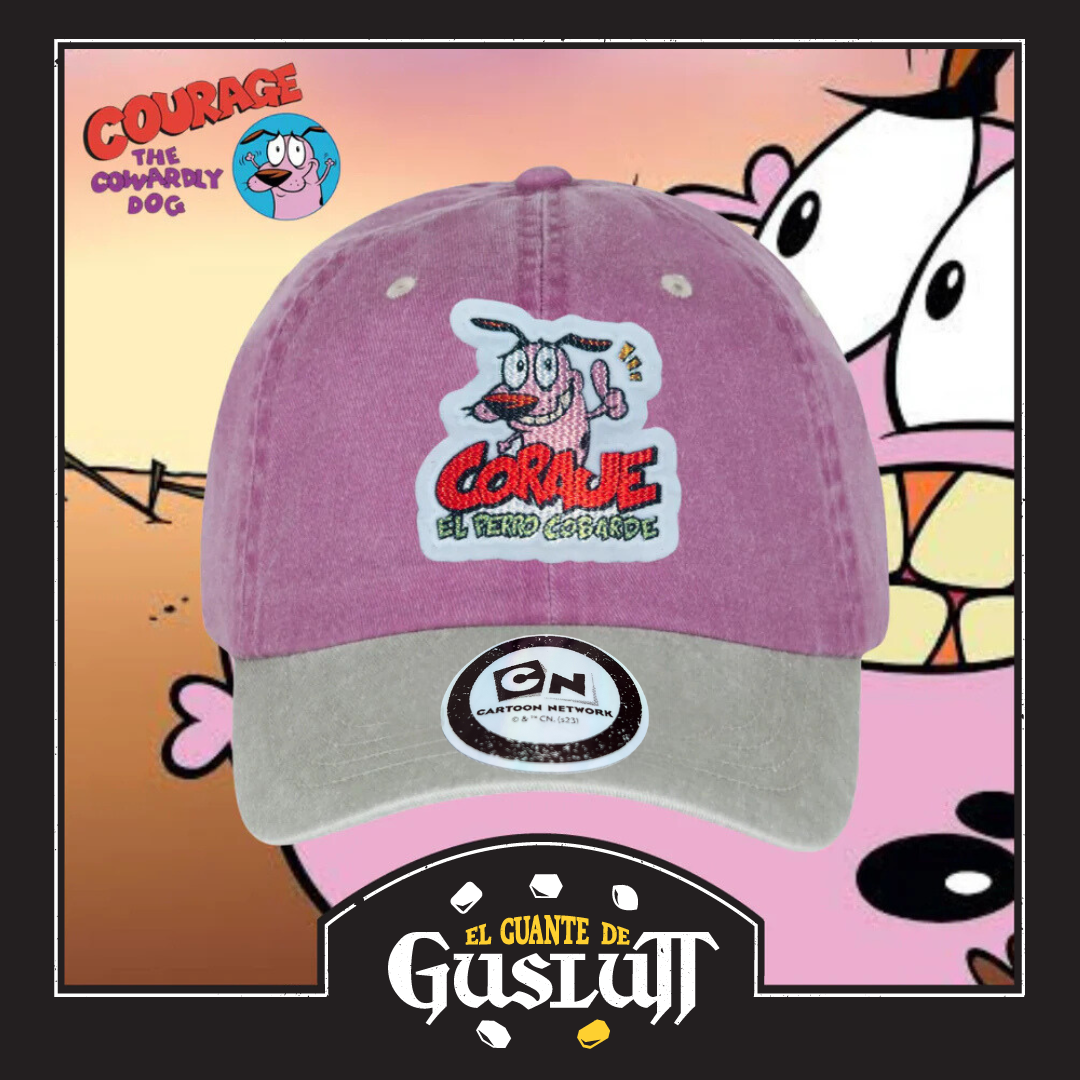 Gorra Cartoon Network Coraje el perro Cobarde Logo Uva/Beige Tipo Deslavada