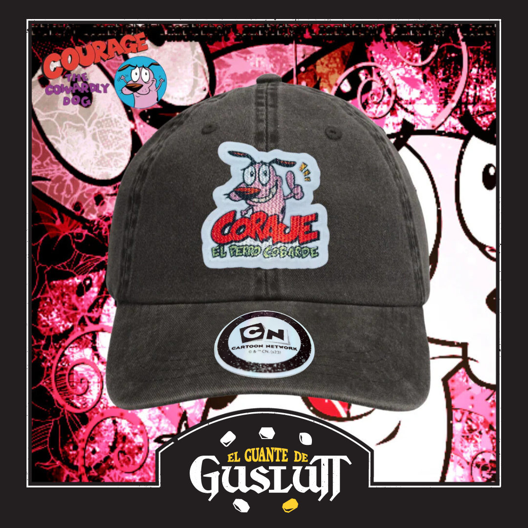 Gorra Cartoon Network Coraje el perro Cobarde Logo Gris Tipo Deslavada