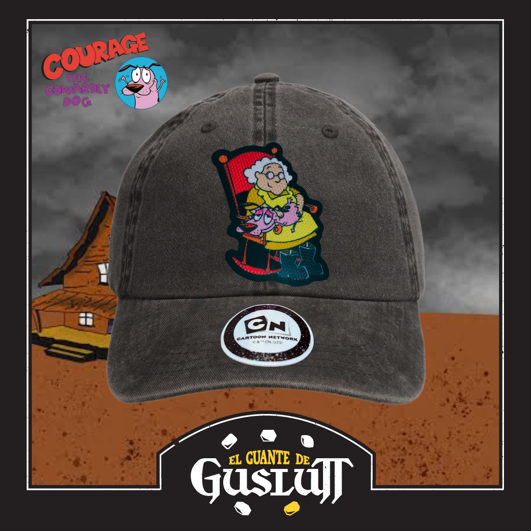 Gorra Cartoon Network Coraje el perro Cobarde Courage & Muriel Gris Tipo Deslavada