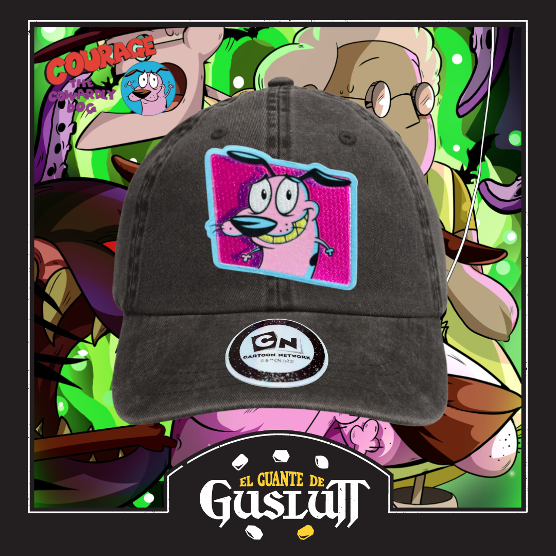 Gorra Cartoon Network Coraje el perro Cobarde Sonriendo Gris Vintage