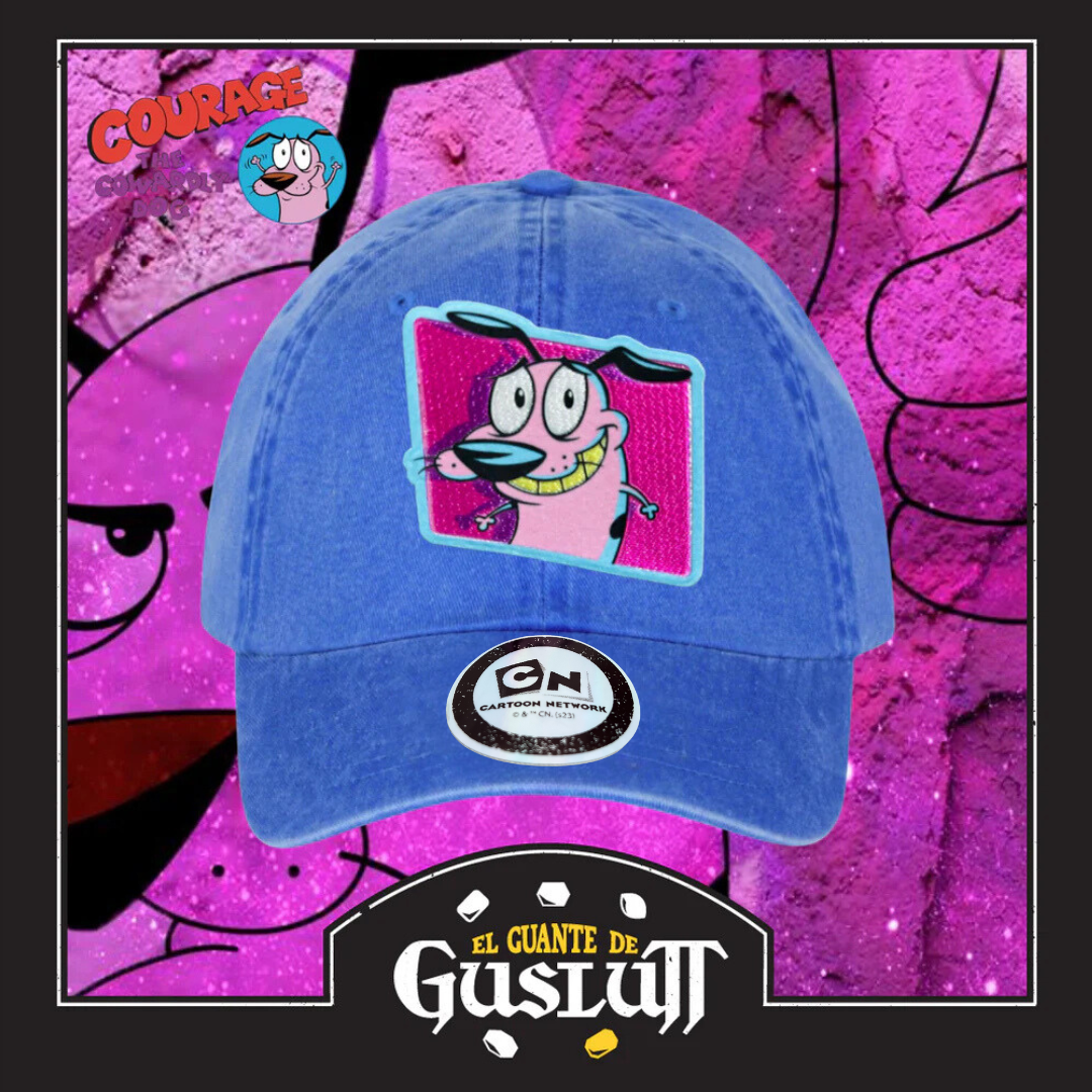 Gorra Cartoon Network Coraje el perro Cobarde Sonriendo Azul Royal Tipo Deslavada