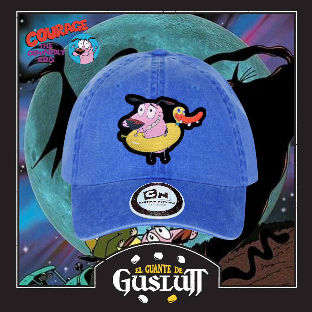 Gorra Cartoon Network Coraje el perro Cobarde Courage & Duck Azul Royal Tipo Deslavada