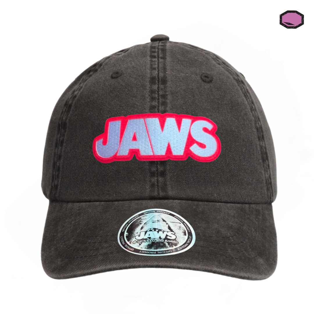 Gorra Jaws Logo Clásico Gris Tipo Deslavada