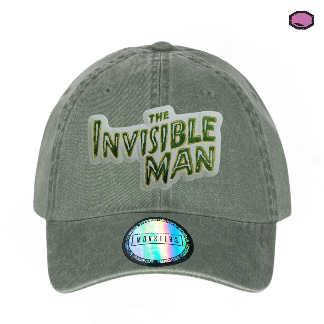 Gorra Universal Monsters The Invisible Man Logo Clásico Verde Tipo Deslavada
