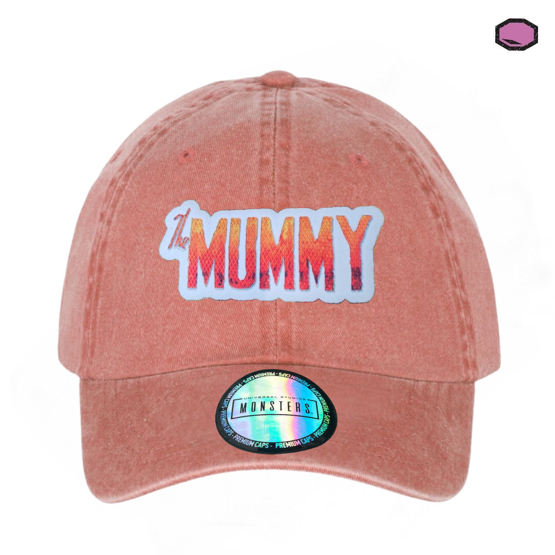 Gorra Universal Monsters The Mummy Logo Clásico Naranja Tipo Deslavada