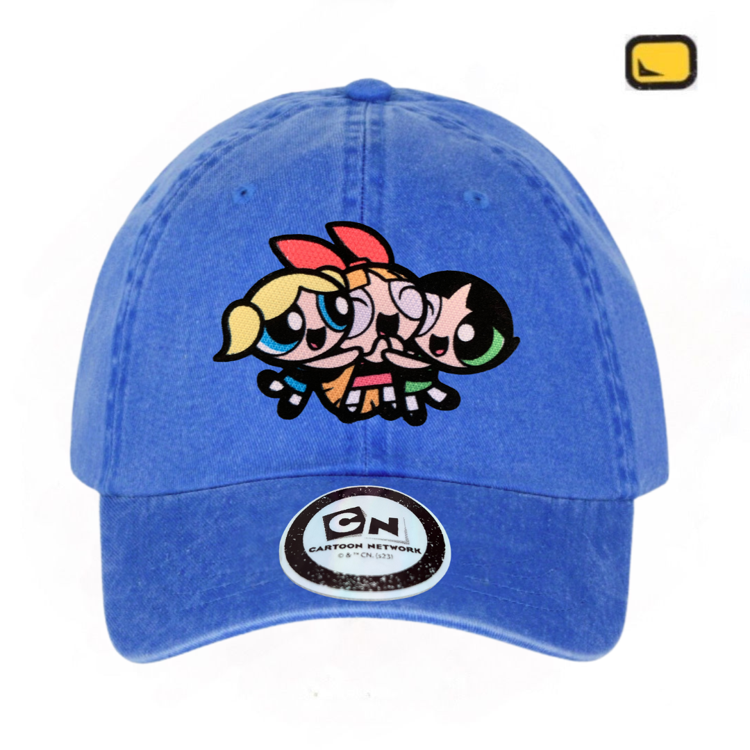 Gorra Cartoon Network Las Chicas Superpoderosas Azul Royal Tipo Deslavada