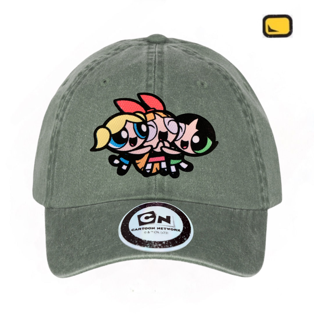 Gorra Cartoon Network Las Chicas Superpoderosas Verde Tipo Deslavada