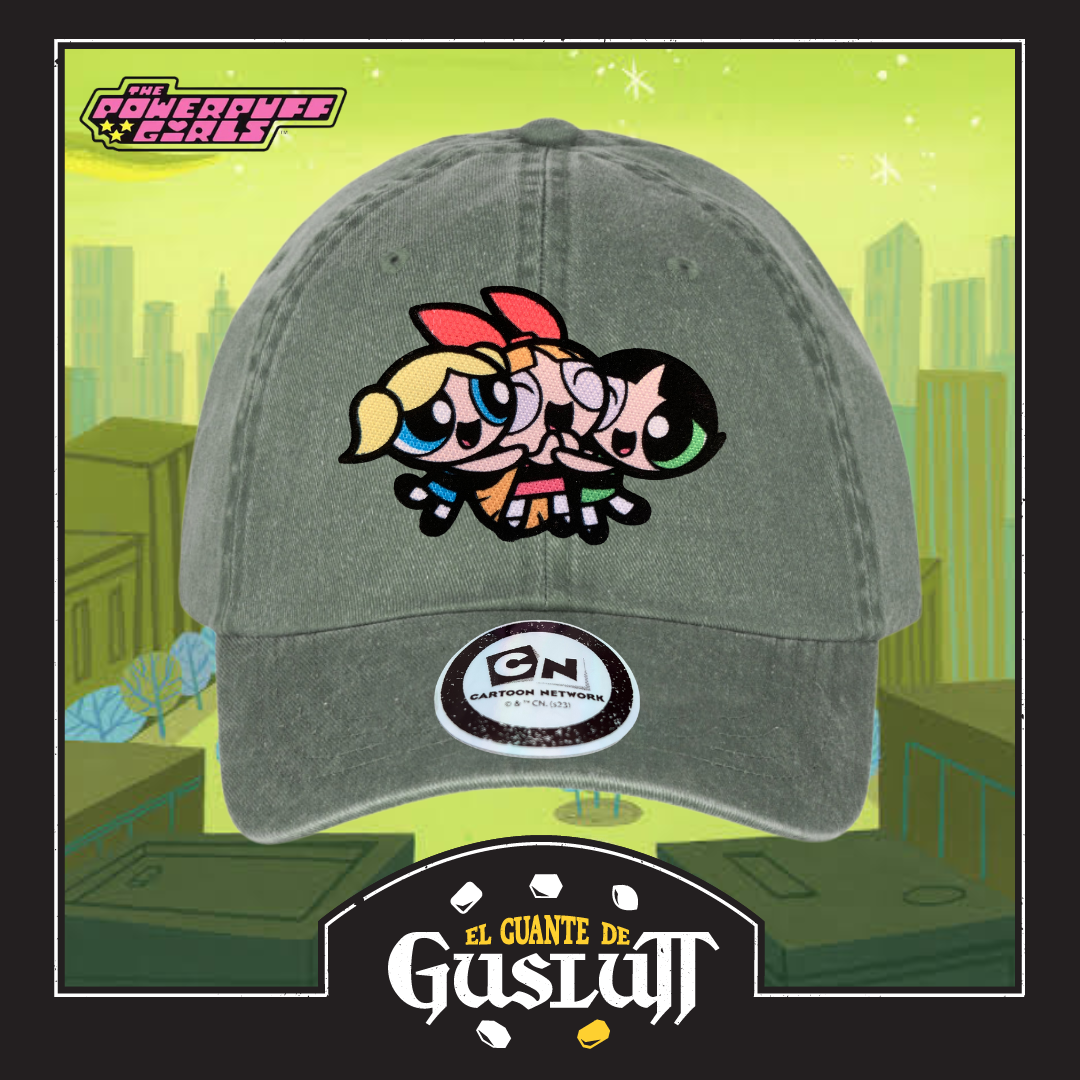 Gorra Cartoon Network Las Chicas Superpoderosas Verde Tipo Deslavada