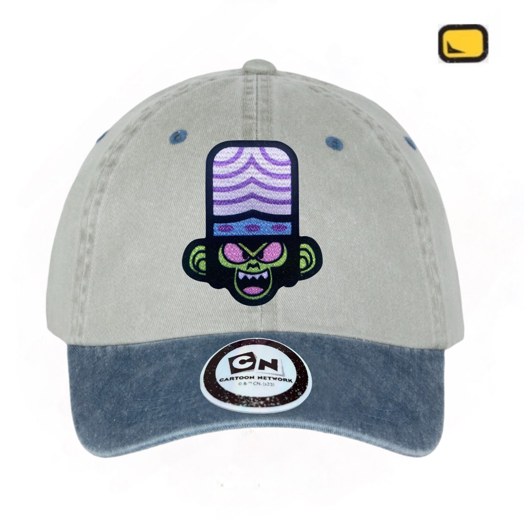Gorra Cartoon Network Las Chicas Superpoderosas Mojo-Jojo Beige/Azul Tipo Deslavada