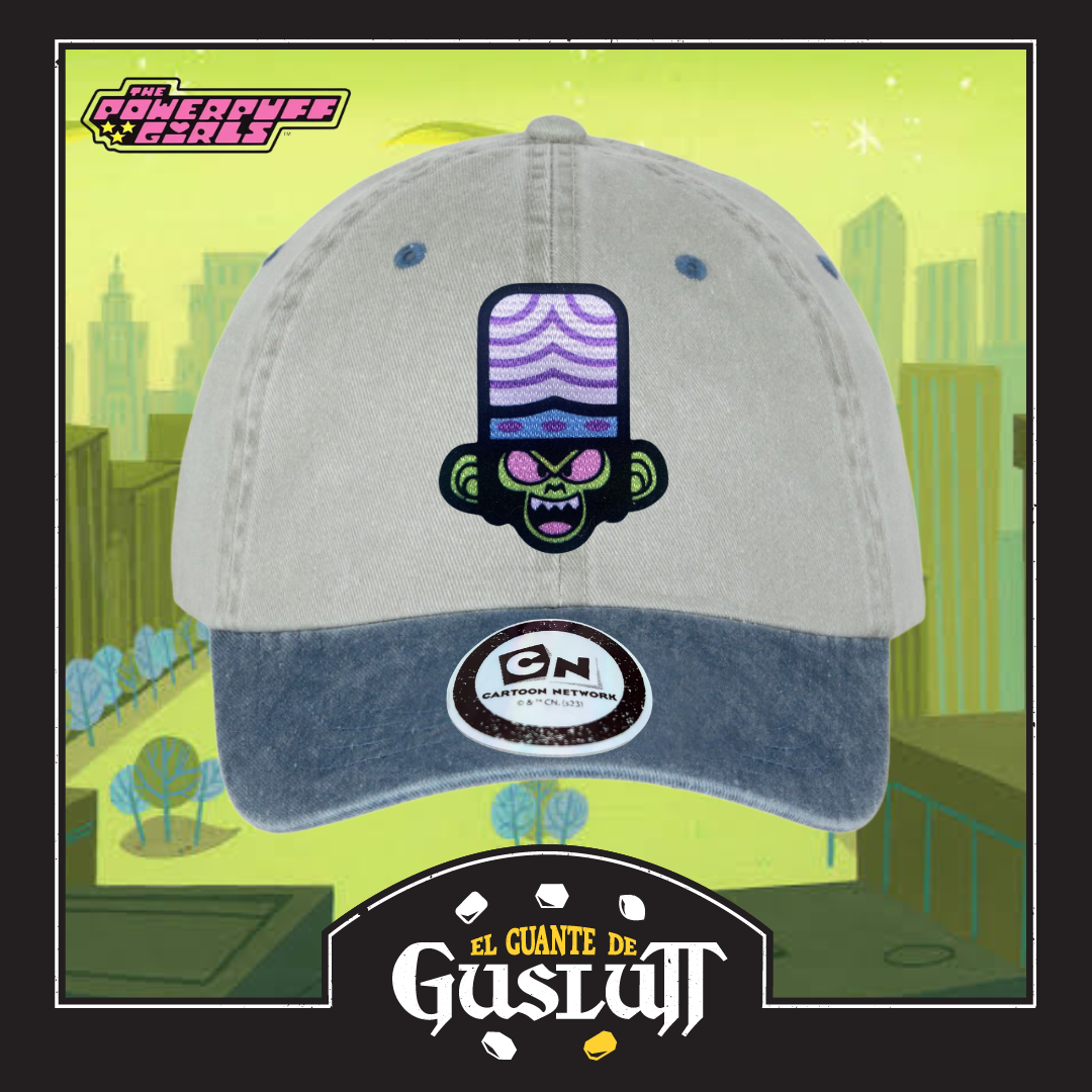 Gorra Cartoon Network Las Chicas Superpoderosas Mojo-Jojo Beige/Azul Tipo Deslavada