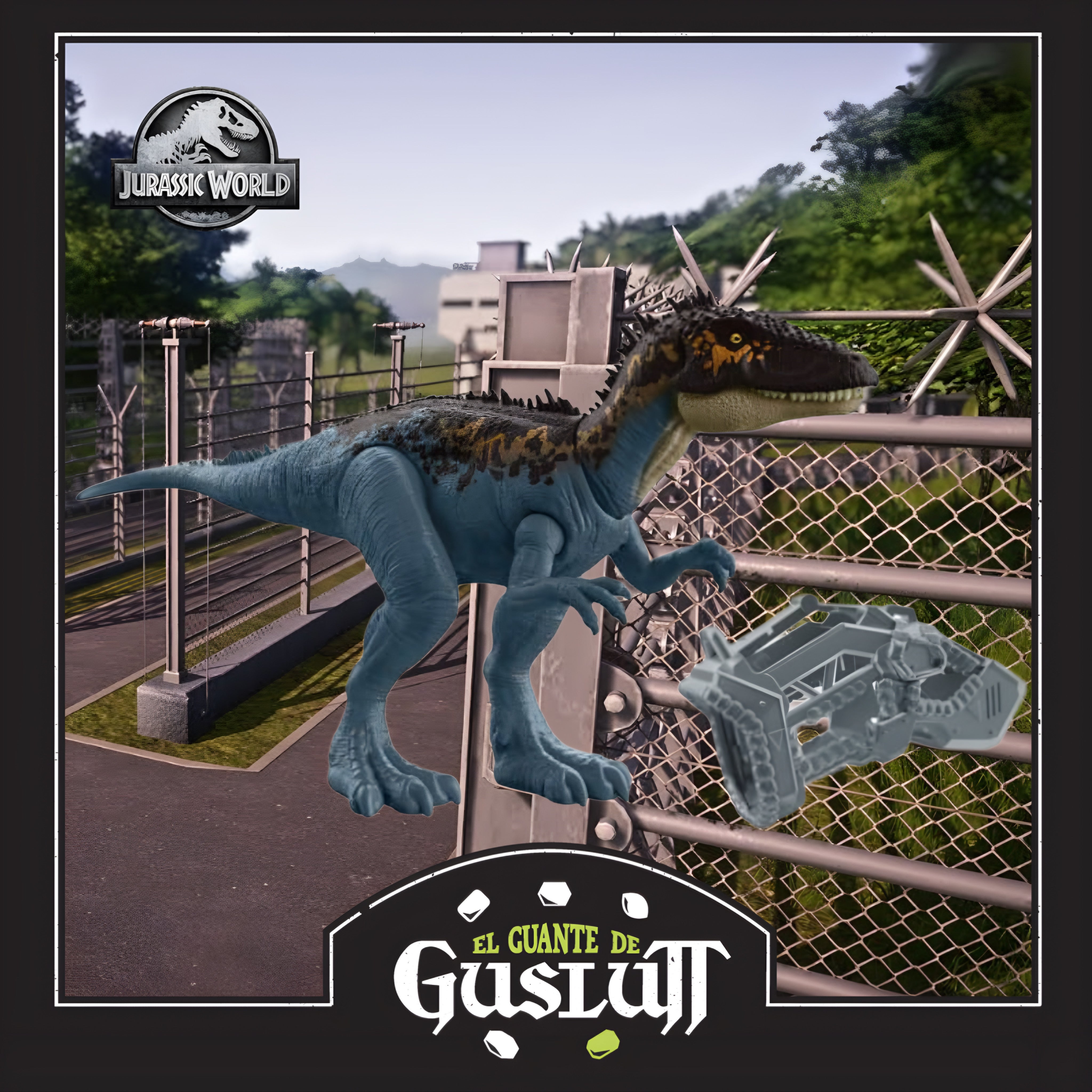 Figura Jurassic World Carcharodontosaurus con Acción de Batalla y Equipo de Captura