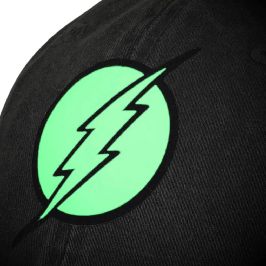 Gorra DC Comics Flash Logo con efecto de brillo en la oscuridad Gris Tipo Deslavada