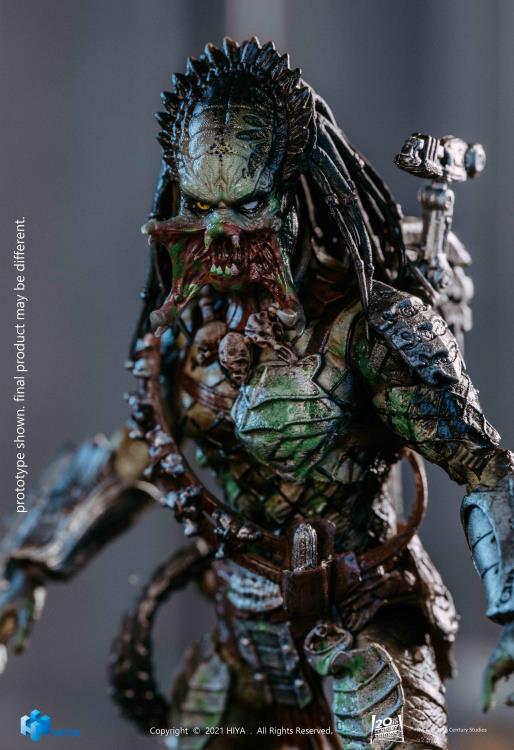 Figura Hiya Toys Aliens vs Predator Requiem Wolf Predator (Battle Damage) PX Previews Exclusive Escala 1/18