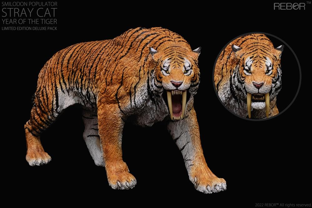 Figura REBOR Smilodon Populator Stray Cat Edición Deluxe Versión Year of the Tiger Escala 1/12