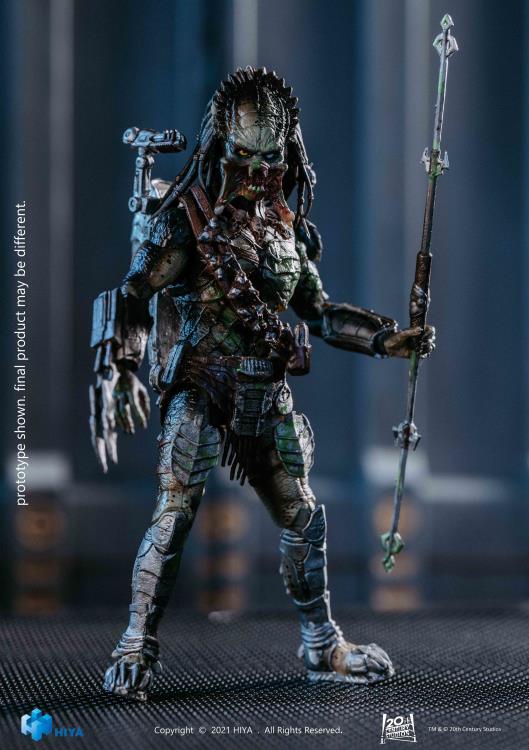 Figura Hiya Toys Aliens vs Predator Requiem Wolf Predator (Battle Damage) PX Previews Exclusive Escala 1/18