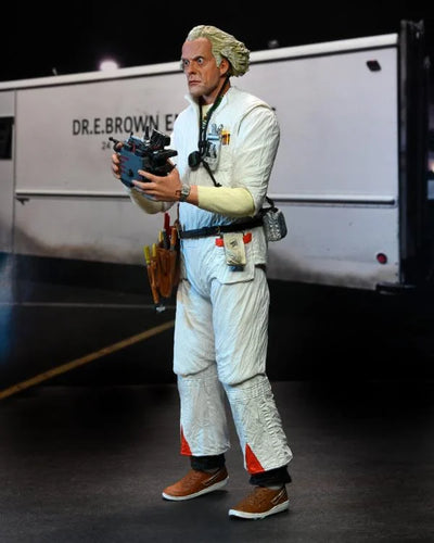 Figura NECA Back to the Future Doc Brown (Traje NBQ) Versión Ultimate