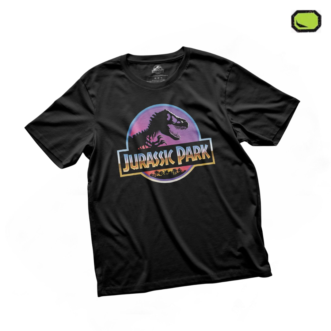 Playera Jurassic Park Logo Retro Negra