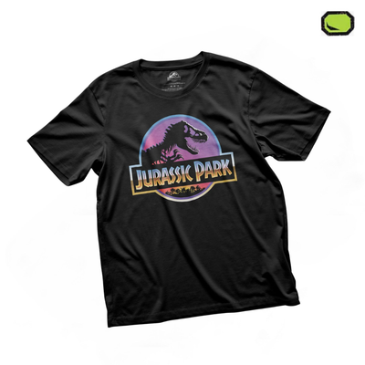 Playera Jurassic Park Logo Retro Negra