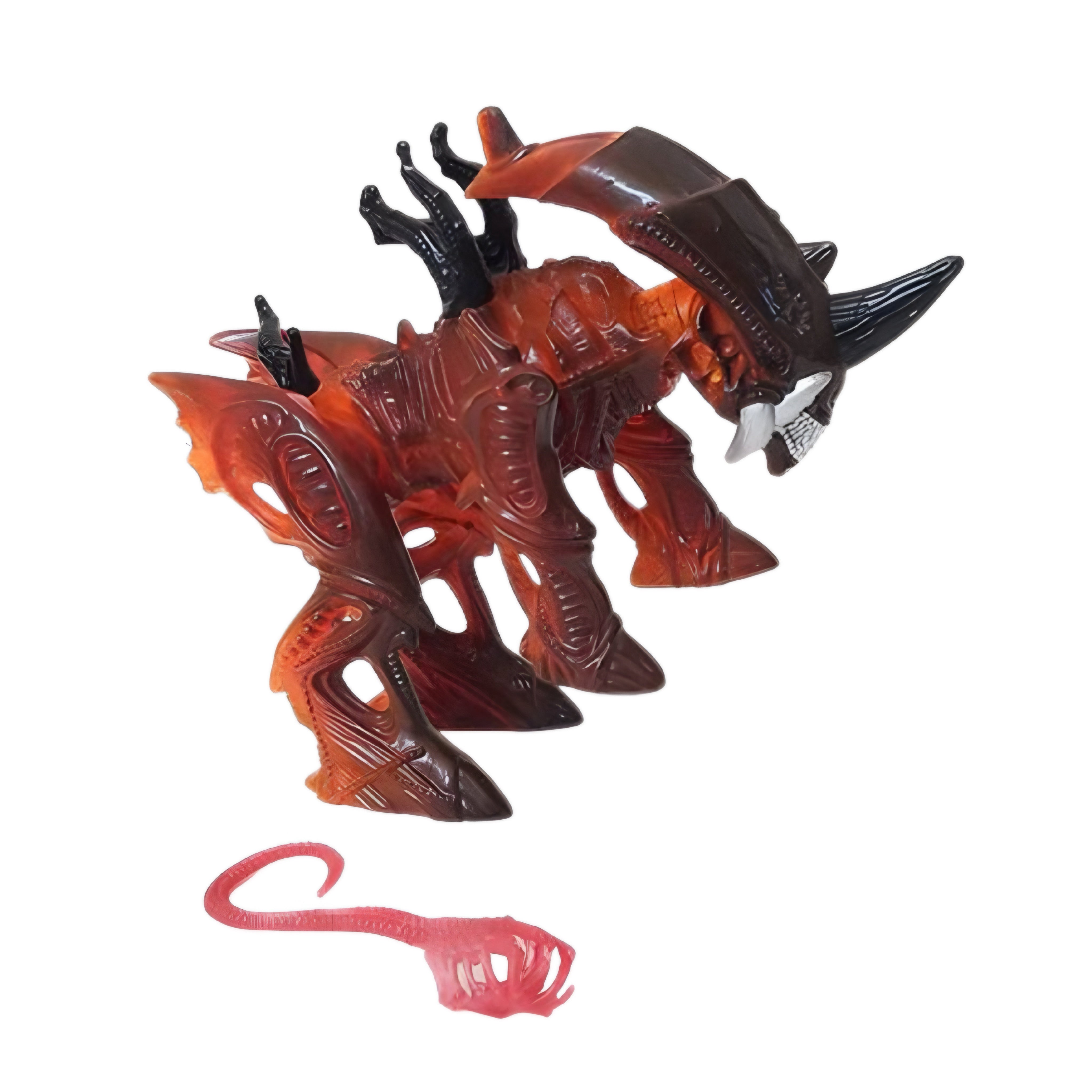 Figura Retro Kenner Rhino Alien Versión Naranja con acción de ataque