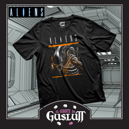 Playera Aliens Xenomorfo Guerrero Versión 1 Negra