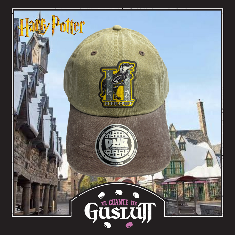 Gorra Harry Potter “Hufflepuff Crest” Beige-Café Vintage