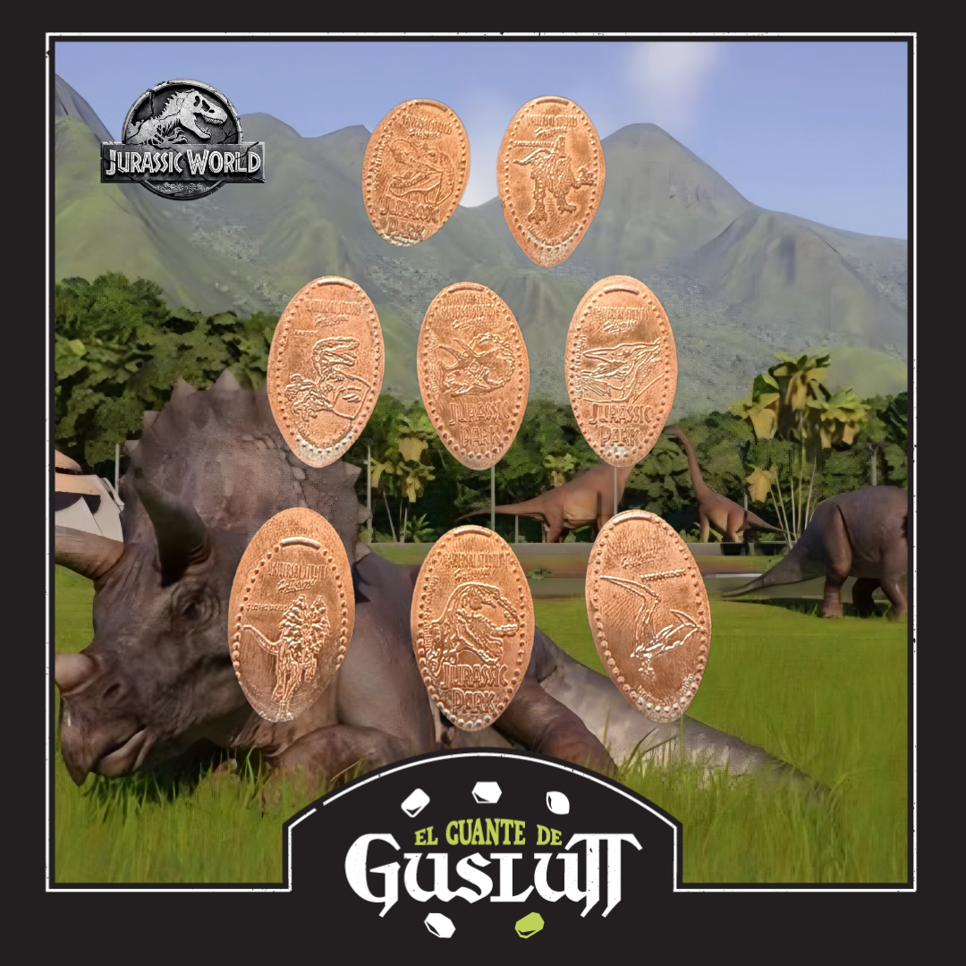 Set de Monedas Conmemorativas Jurassic World #2 Versión Edición Limitada Exclusivas de Universal Studios