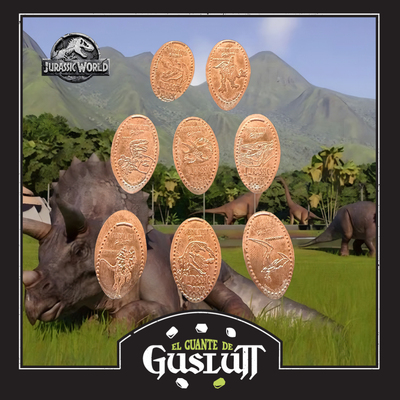Set de Monedas Conmemorativas Jurassic World #2 Versión Edición Limitada Exclusivas de Universal Studios