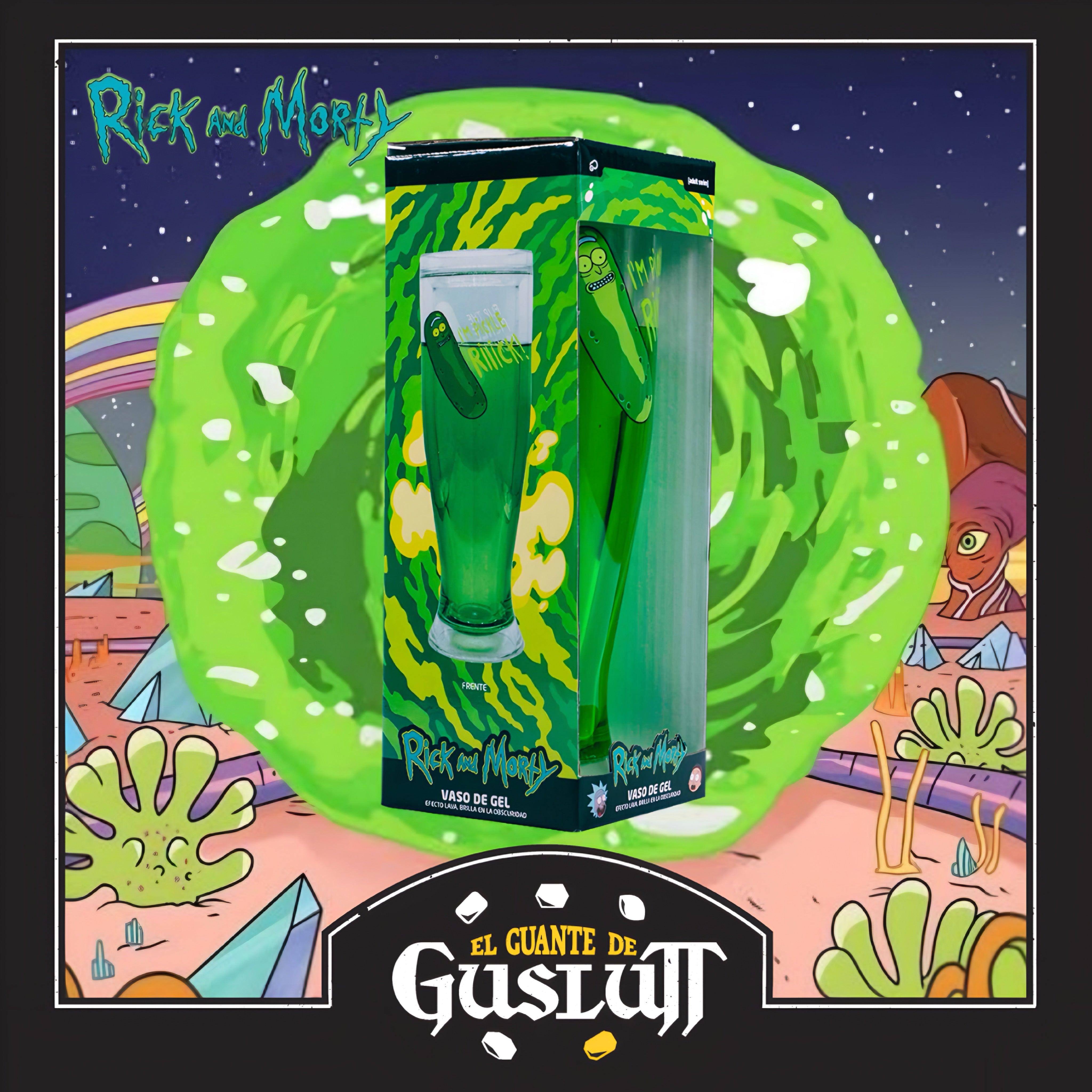 Vaso Rick and Morty “Pickle Rick” Glow in the Dark